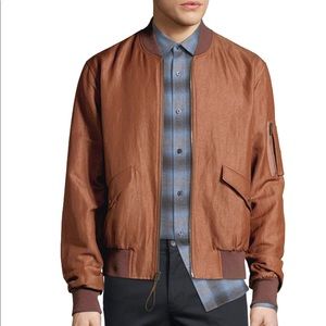 Vince Classic Linen-Wool Blend Bomber Jacket